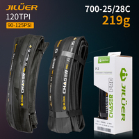 JILUER 700x28C Folding Road Bike Tires - Ultra-Lightweight Race Tires, Low Rolling Resistance, , 120TPI for Speed & Performance