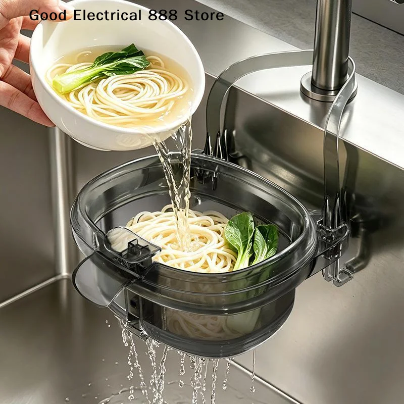 【G】Sink Hanging Drain Basket Kitchen Vegetable Hanging Washing Drain Rack Food Storage Basket Household Cleaning Trash Filter