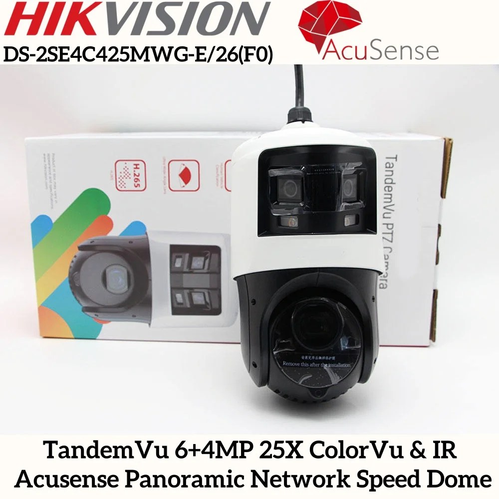 Hikvision DS-2SE4C425MWG-E26(F0) TandemVu PTZ Camera 180° Panoramic + 25X Zoom ColorVu AcuSense PoE+