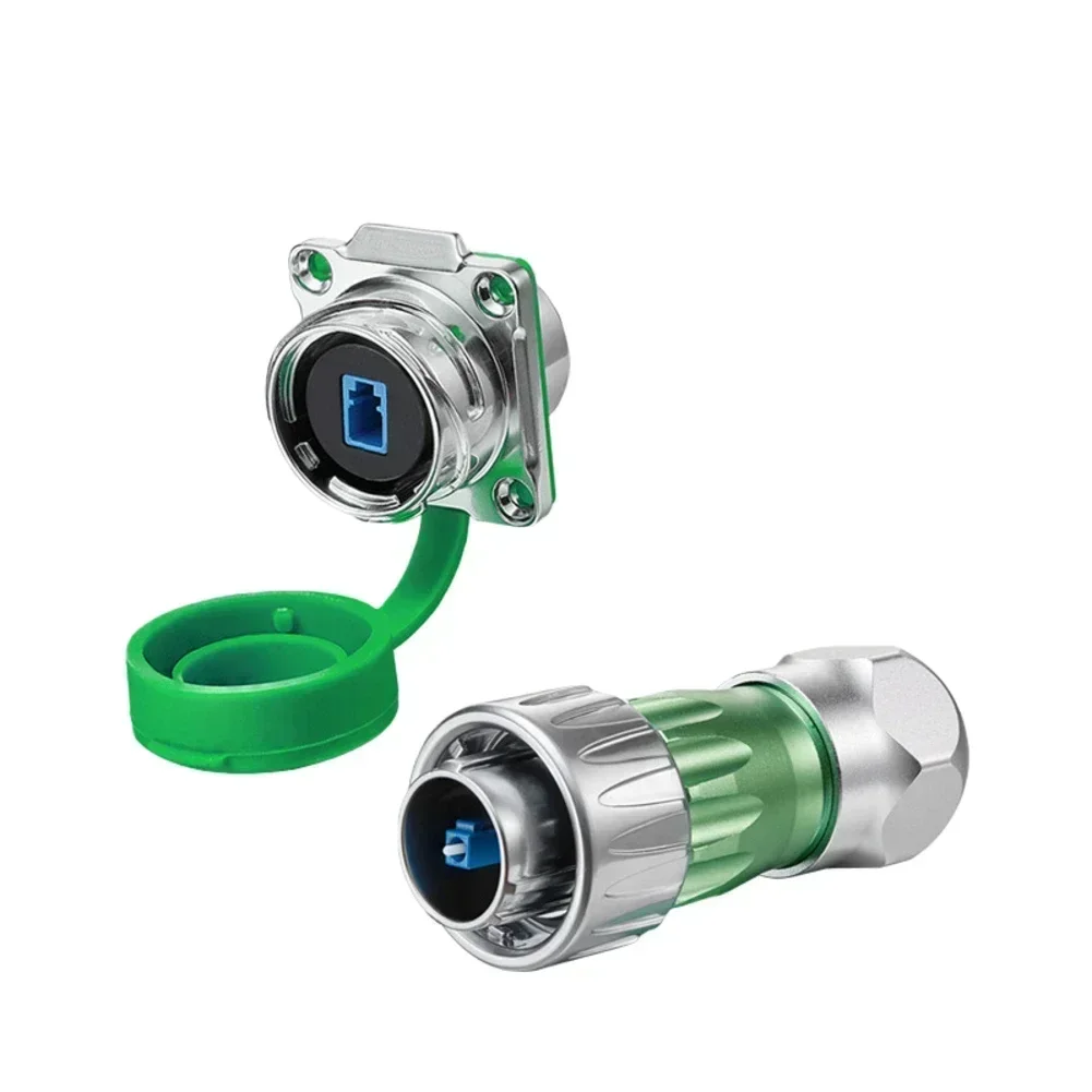 DH-24 LC Single-Mode Dual-Core Fiber Optic Connector With IP68 Waterproof Alloy Shell For 10Gbps Signal Transmission
