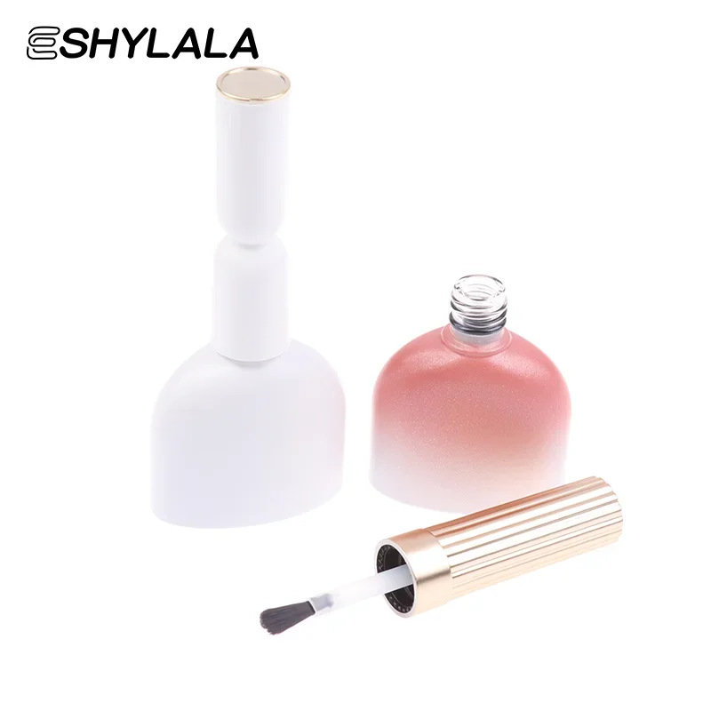 Mini bouteille en verre pour vernis à ongles de 15ml, avec brosses, récipient d'emballage vide pour Gel à ongles, Pot cosmétique rechargeable, distribution d'huile de manucure