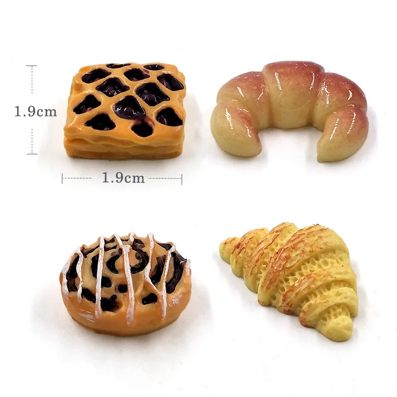 10pcs Mini Bread Miniature Figurine Similated Party Food Model Cake Snack Home Decor Fairy Garden Decoration DIY Accessories
