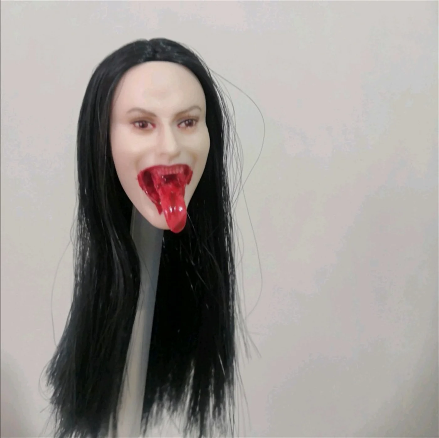 1/6 Head Sculpture Tongue Out spitting blood Anime Girl Doll For 12 inch figureTB Planted Hair Model  Female Figure Body