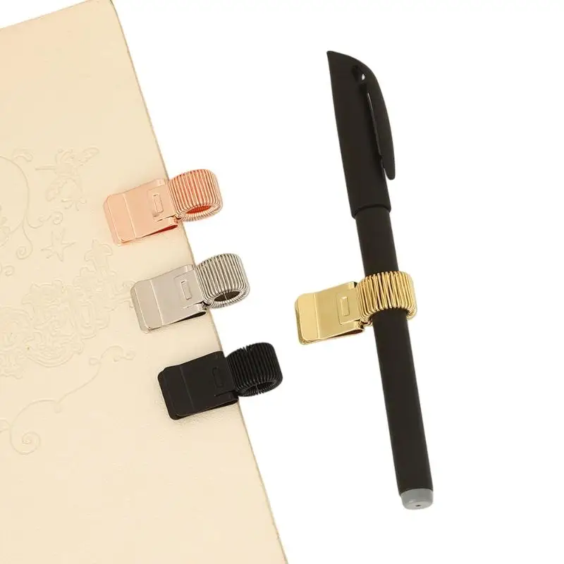 

1/3/5 шт. Многофункциональный телескопический пружинный зажим для ручки с гальваническим покрытием, портативный пружинный держатель для ручки, фиксированный слот для ручки, канцелярские принадлежности