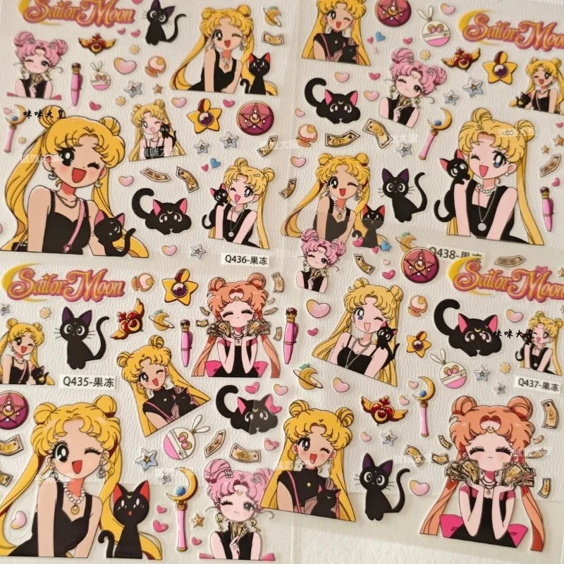 

Sailor Moon Nail Stickers Cartoon Creativity Modeling 3d Three-dimensional Decoration Fashion Diy Phone Case Journal Sticker