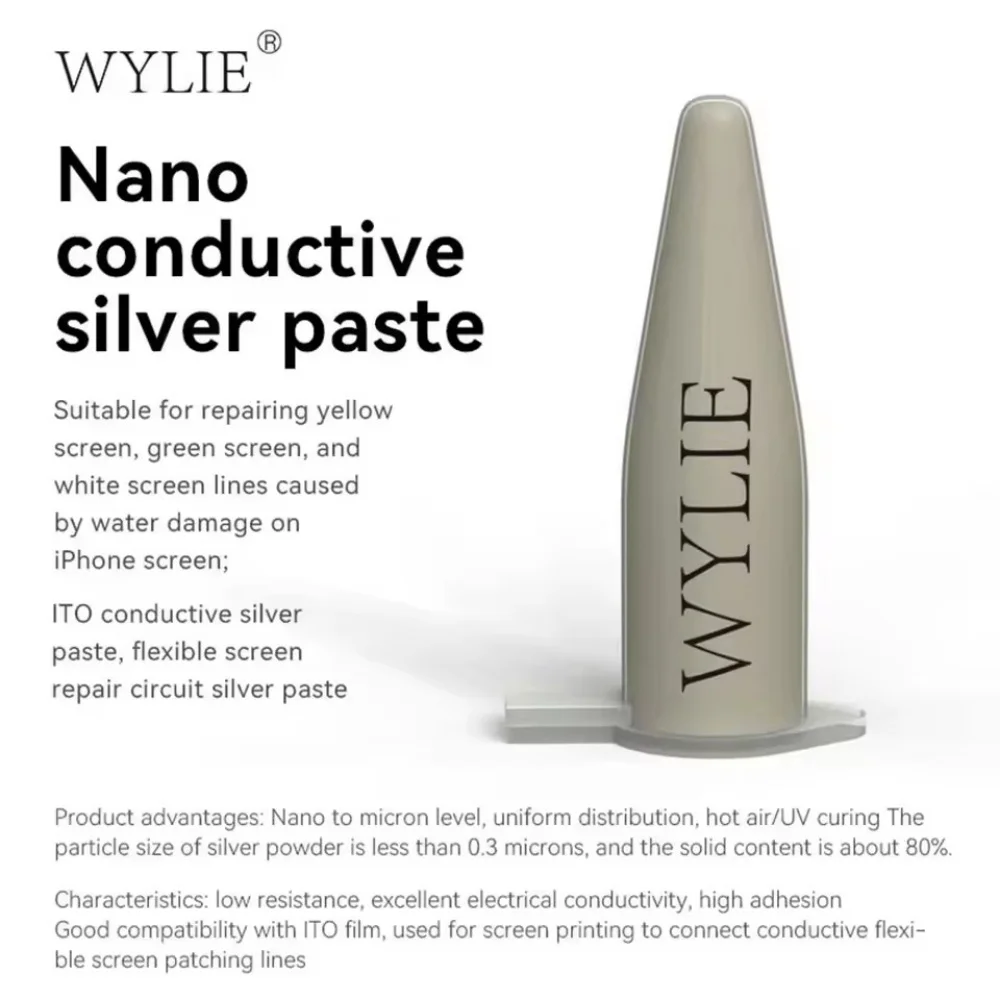 WYLIE Nano Conductive Silver Paste For Phone Screen Yellow Green White Screen Circuits Caused Water Ingress Damaged Screen