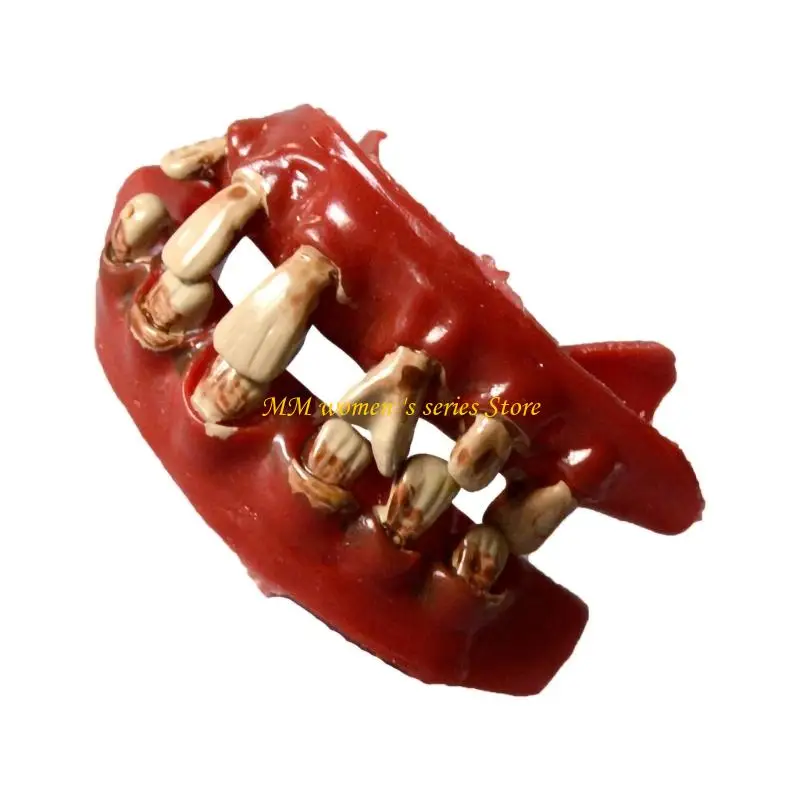 Q39C Halloween Party Teeth Accessory with Plastic Pirate Horror Styling, Costume Teeth Pair for Cosplay Photos, Prank Play and