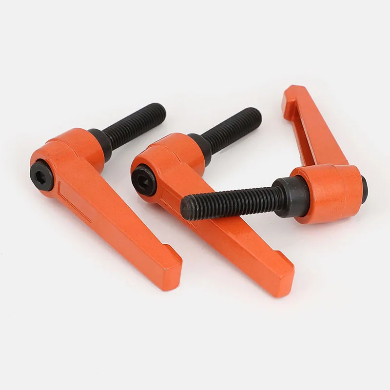 1~5Pcs Orange Clamping Lever Adjustable Handle Male Thread Knob Clamping Handle Screws M4 M5 M6 M8 M10 M12