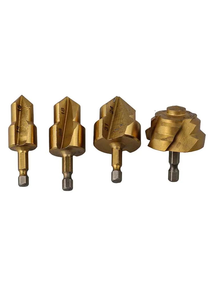 Hexagonal Shank Drill Bits Set of 4 6 35mm for Water Pipe Punching Great Addition to Any Electric Drill and Plumbing Kit
