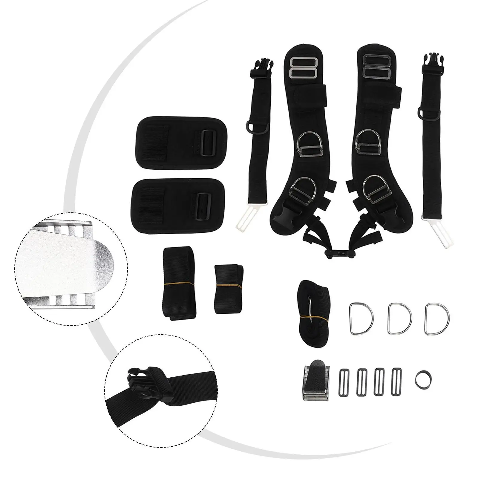 Adjustable Diving Harness Diving Backmount Harness Secure Equipment Fixing Stainless Steel Components For BCD Backplane
