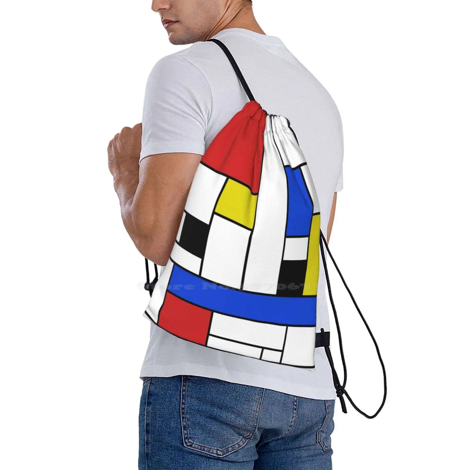 Mondrian Lines Hot Sale Schoolbag Backpack Fashion Bags Mondrian Lines Piet Abstract Artist Modern Retro Holland Dutch