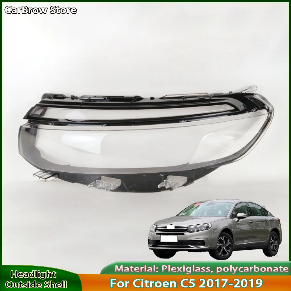 

Auto Headlight Bulb Lampshade Cover For Citroen C5 2017 2018 2019 Headlamp High/Low Beam Light Lens Transparent Housing Case