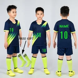 Soccer Sportswear Kits para meninos, camisa de futebol, uniformes esportivos, roupa infantil, colete e meias, 1 conjunto