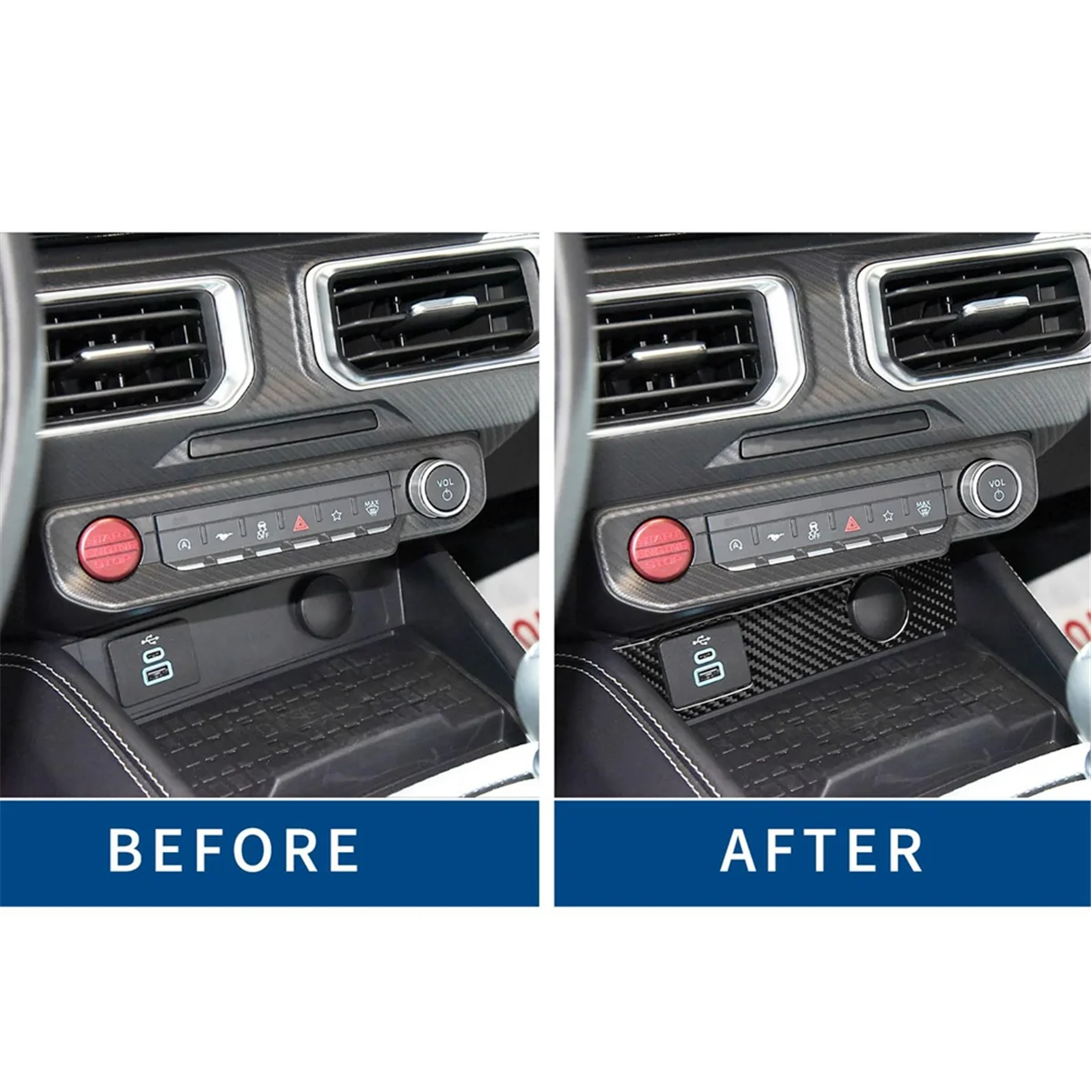 

Углеродное волокно для Ford Mustang GT 2024 2025, автомобильные новые поступления, аксессуары для интерьера