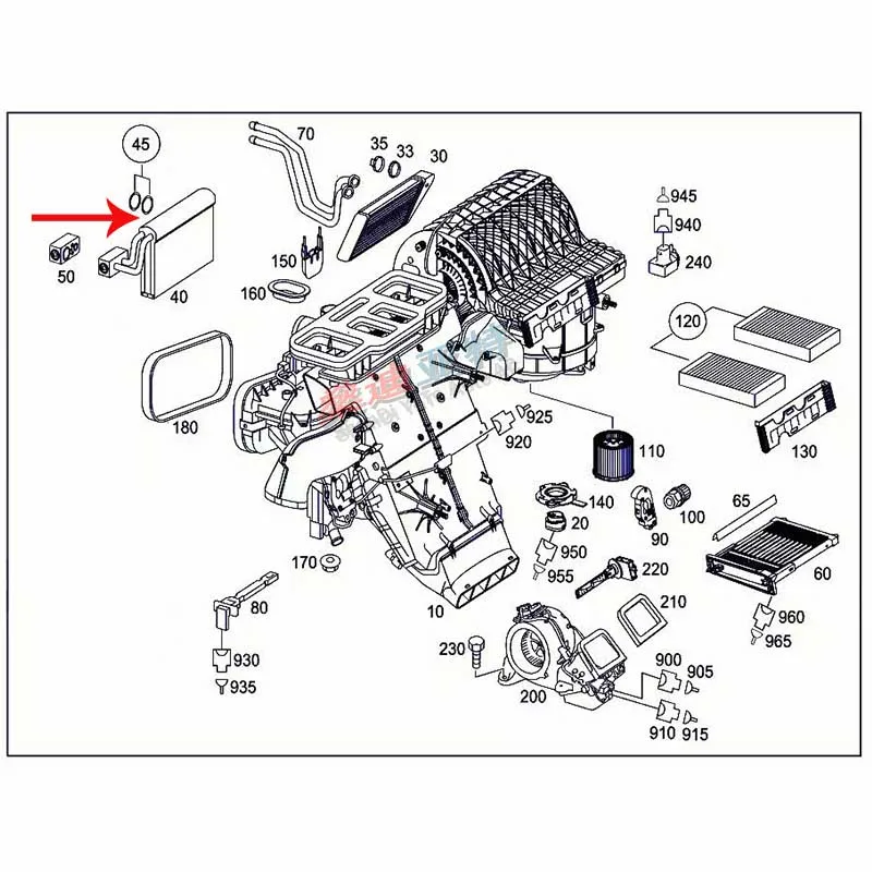 1648300158 A/C Evaporator Core For 05-11 Mercedes-Benz W164 X164 V251 GL350 GL550 ML350 ML63 ML500 R300 R320 A1648300058 LHD view 3