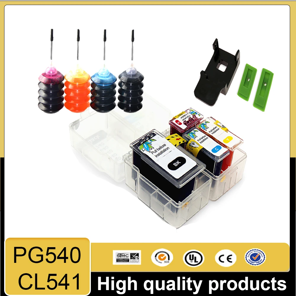 PG540 CL541 Smart Refill Ink Cartridge Ink Cartridge For Canon 540 for Pixma MG3150, MG3250, MG3550, MG3650, MG3650S, Printer