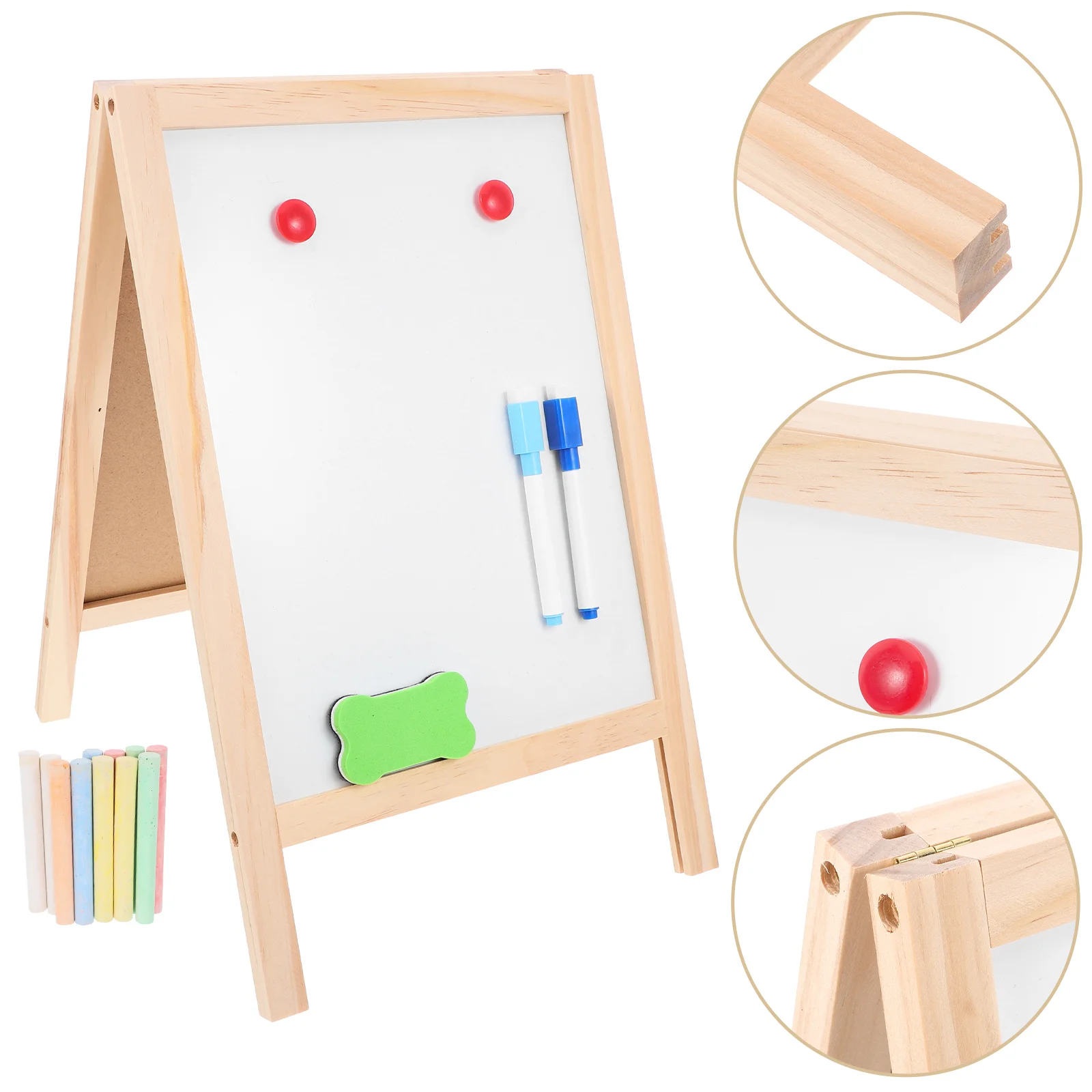 

Wooden Message Board Erasable Whiteboard Chalk Sign Small Erase Kids Writing Children