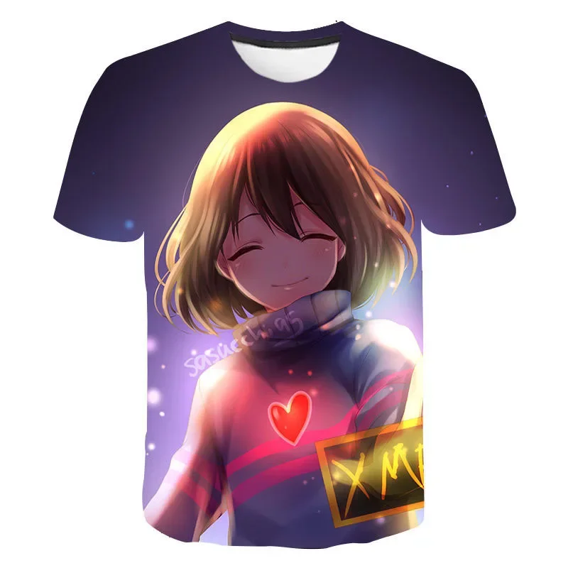 T-shirty Undertale Sans Game 3D Print Letnia dziecięca koszulka Harajuku Oversize Moda unisex Luźna dziecięca odzież dla chłopców