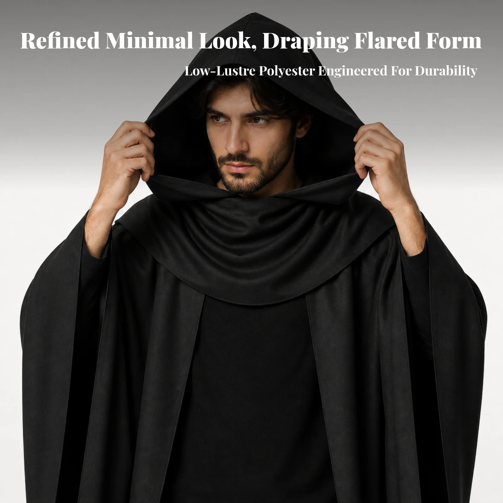 Hooded Cape Lightweight Hooded Cloak Cloak with Hood Soft Apparel Smooth for Cosplayers, Cosplay, Halloween