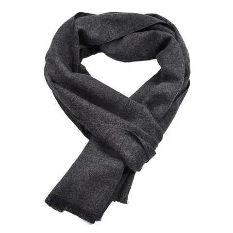 Enfärgad kashmirhalsduk vinter varm halsduk pashmina marinblå svart sjalhalsduk för män casual affärshalsdukar Echarpe wraps 8 best sales svart sjal - №3