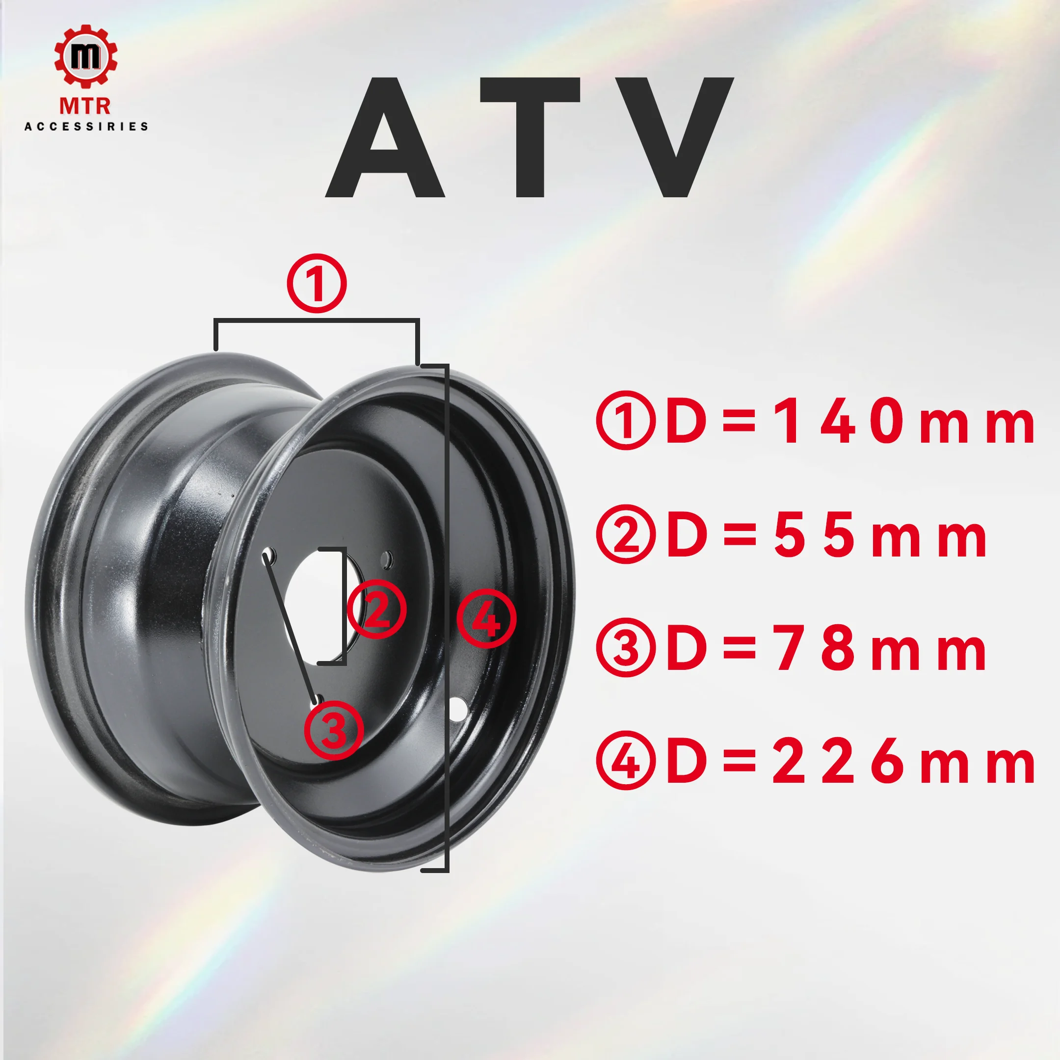 ATV Wheels 8 Inch Quad Rims All Terrain Vehicle Wheels ATV/UTV Rims