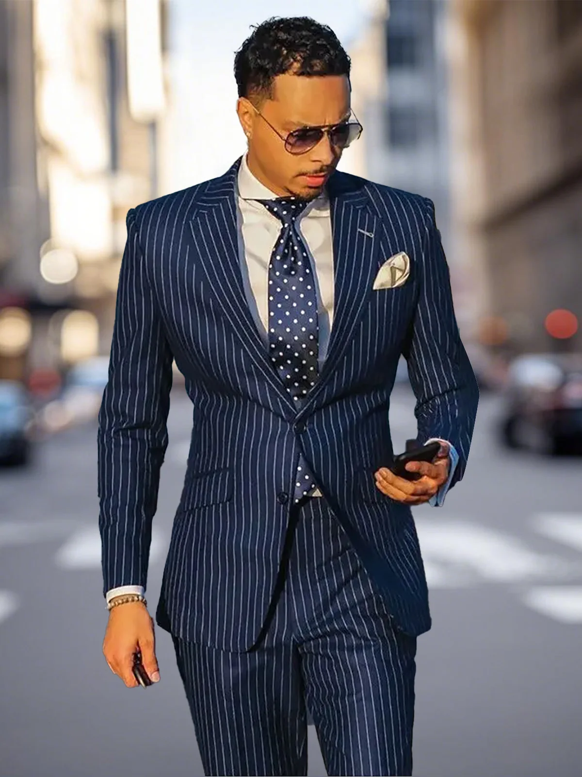 

ANNIEBRITNEY модные мужские костюмы в полоску Slim Fit весенний уличный мужской костюм Traje De Hombre Elegante мужские костюмы на заказ