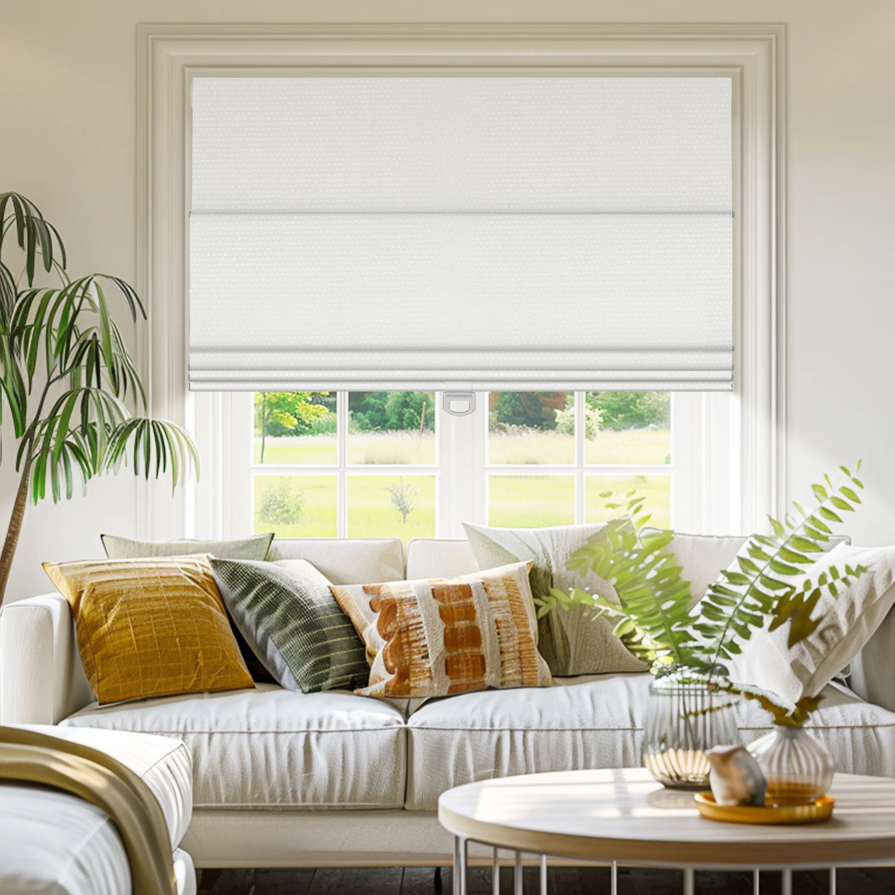 Best Selling Cordless Lift Roman Shades Curtains New Style Built-In Window Blinds for Bedroom Plain Technique