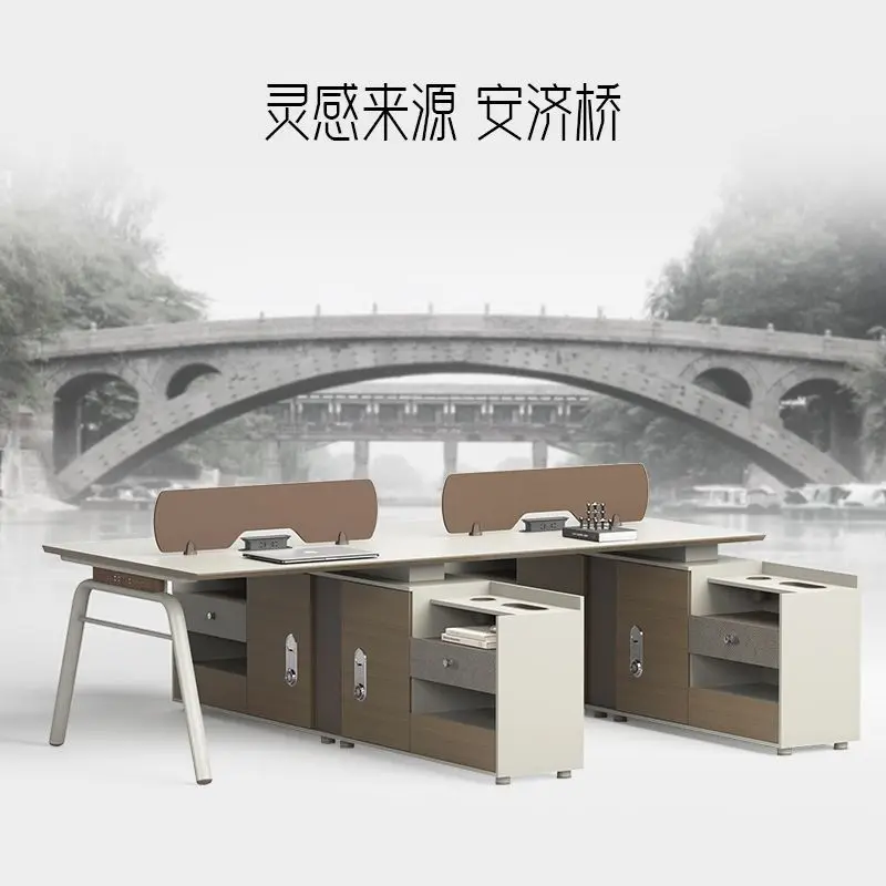 

Новый офисный стол и стул, комбинированный офисный персонал 4, четыре 6, экранное сиденье для карт, компьютерный стол, офис финансового персонала