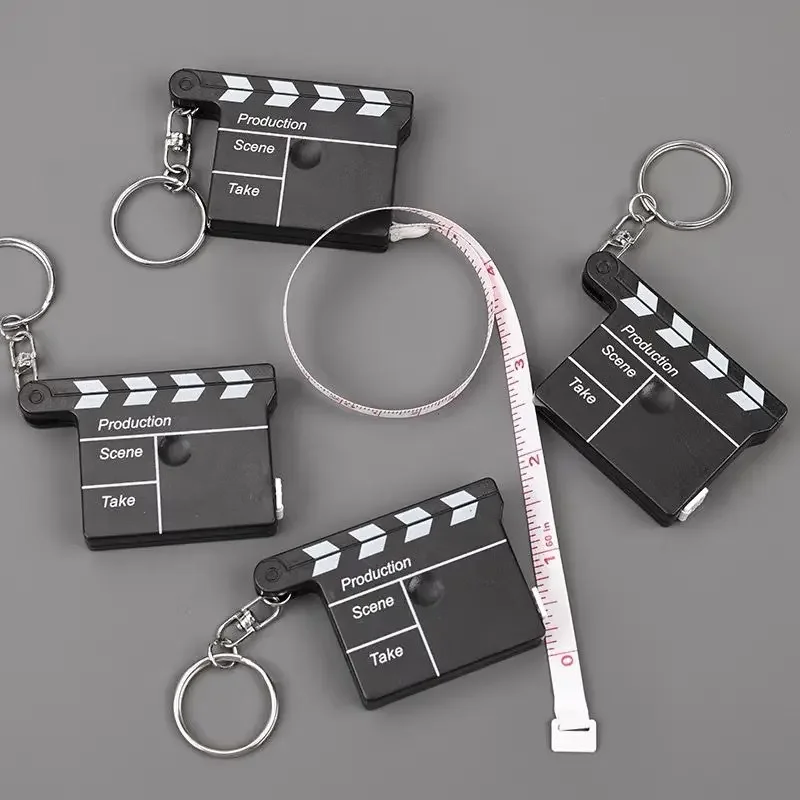1.5m dupla face fita métrica chaveiro ferramentas chaveiro criativo plástico clapperboard chaveiro chaveiro portachiavi