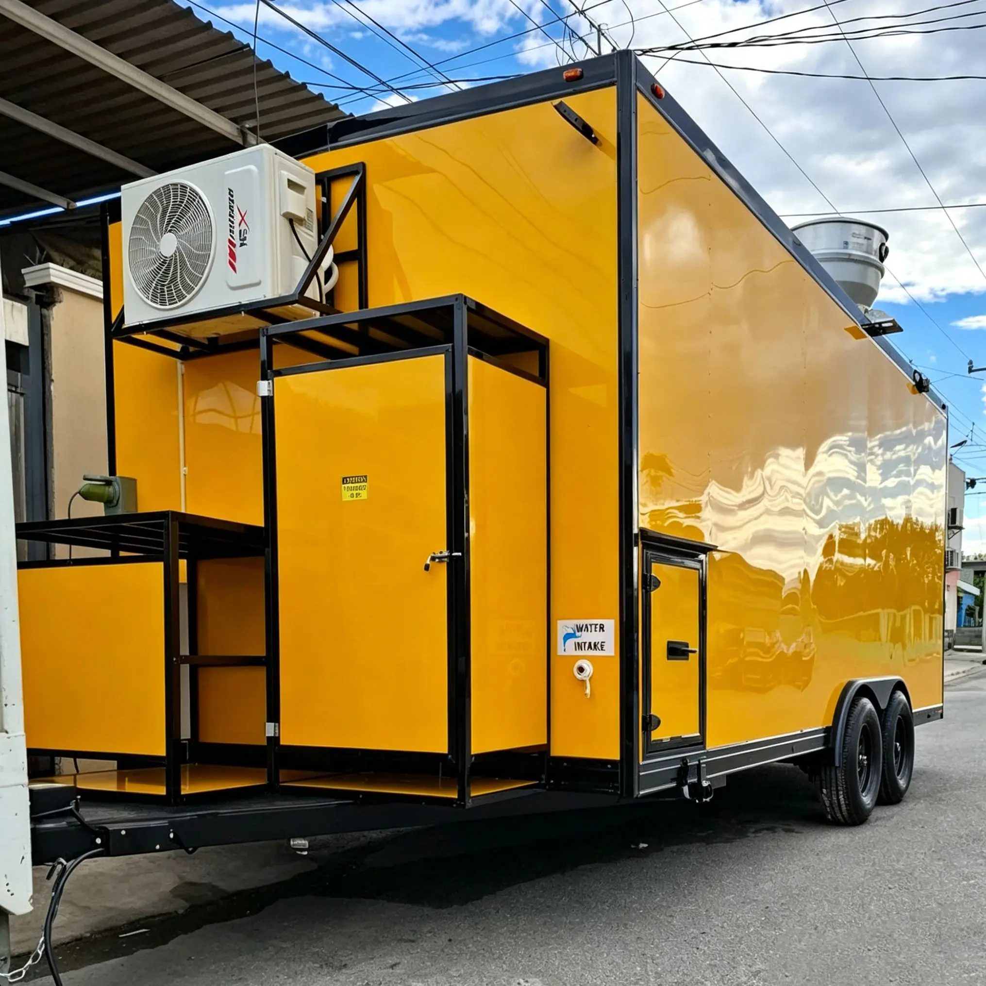 High-durability Mobile Food Trailer with Optional Kitchen Equipment, All-weather Use Food Truck for Burger Fried Chicken Hot Dog