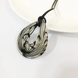 1PCS Glass Muran Pendant Necklace For Woman Jewelry Crystal Christmas Ornament Blue Chinese Style Different Shapes Gift