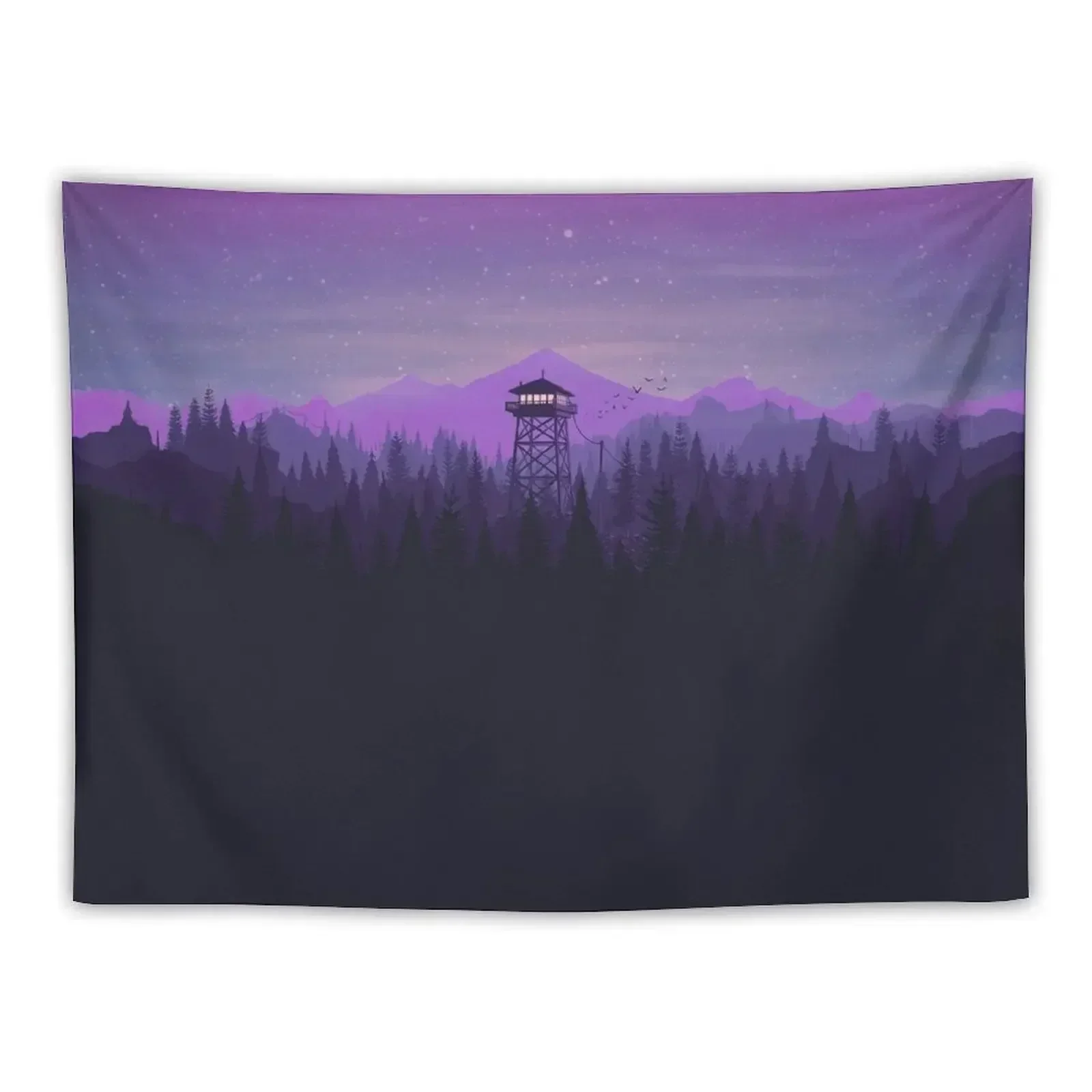 

Firewatch Nighttime Art Design - 4k Tapestry Home Decorators Wall Decor Tapestry