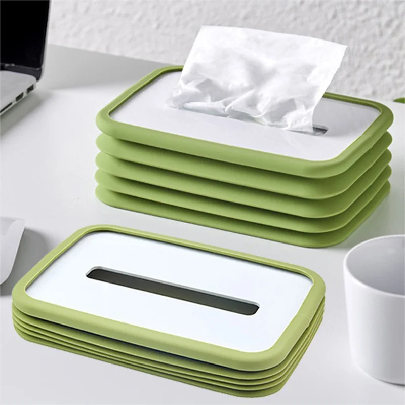 

Creative Silicone Folding Lift Luminous Tissue Box, Automatic Downward Pressure, Household Car Tissue Holder