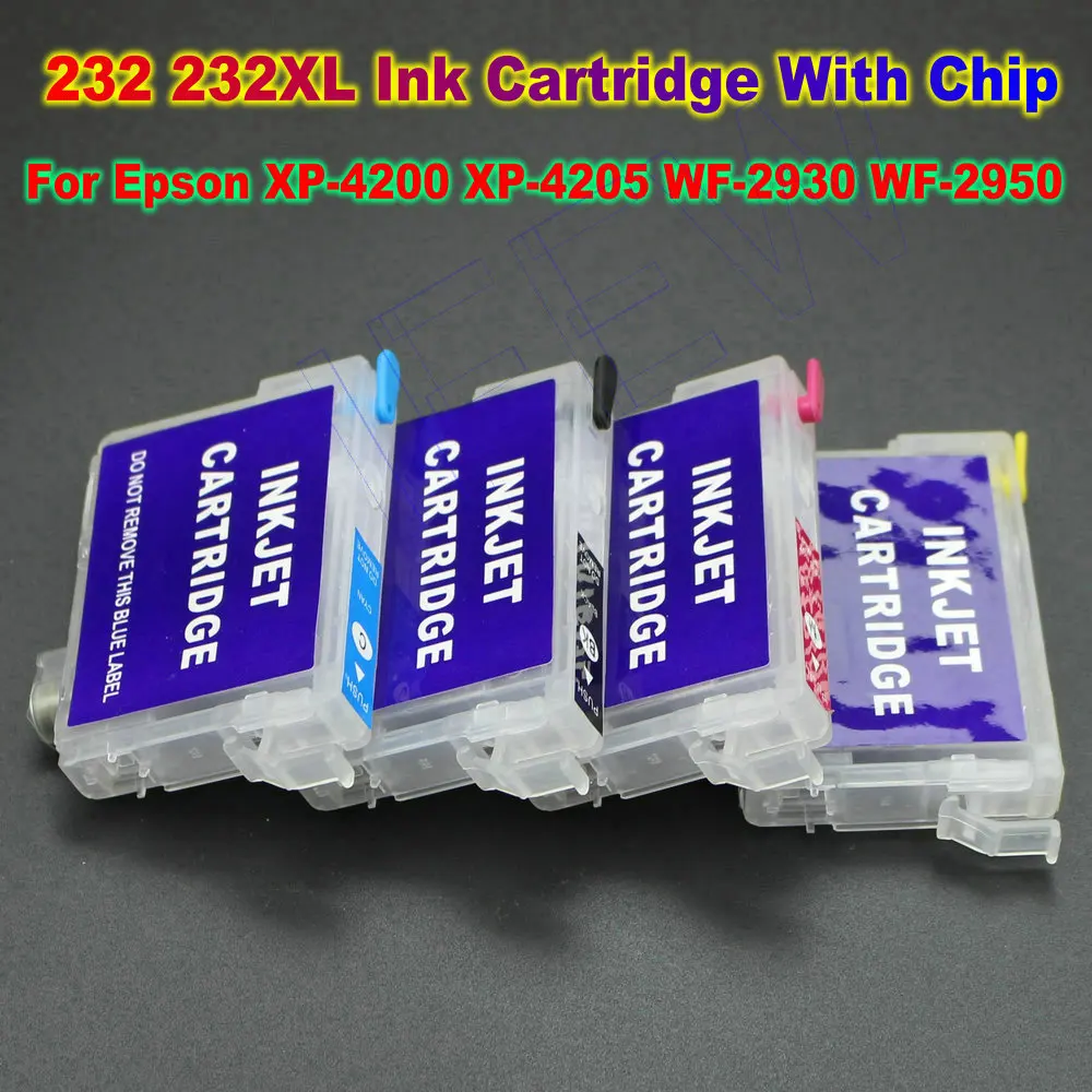 

T232 232XL Printer Ink Cartridge For Epson 232 232xl Refill Ink Cartridges With Chip For Epson XP-4200 XP-4205 WF-2930 WF-2950