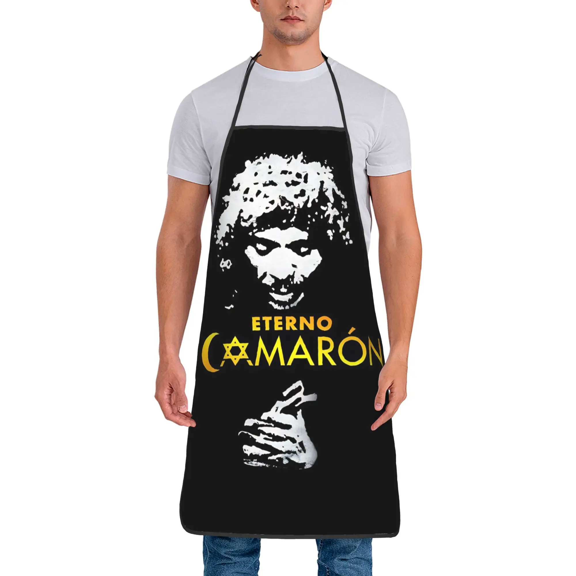 Delantales de Cocina Modernos sin Bolsillo para el Hogar, Restaurante o Manicura - Camarones De La Isla Flamenco