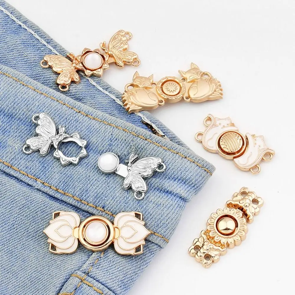 Clothing Accessories Waist Closing Button Jeans Ornaments Metal Pins Waist Clip Detachable Adjustable Tighten Waist Button