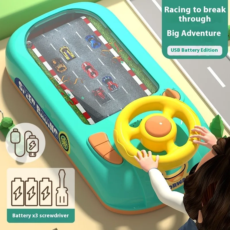 Simulation Driving Steering Wheel Toys Kids Car Racing Great Adventure Game Machine Competition Education Children Gifts