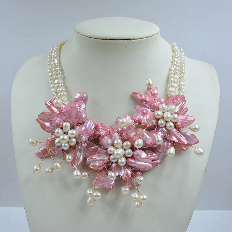 NO-279#  Like, you buy it  ! ! Last necklace  shell.pearl  flower necklace