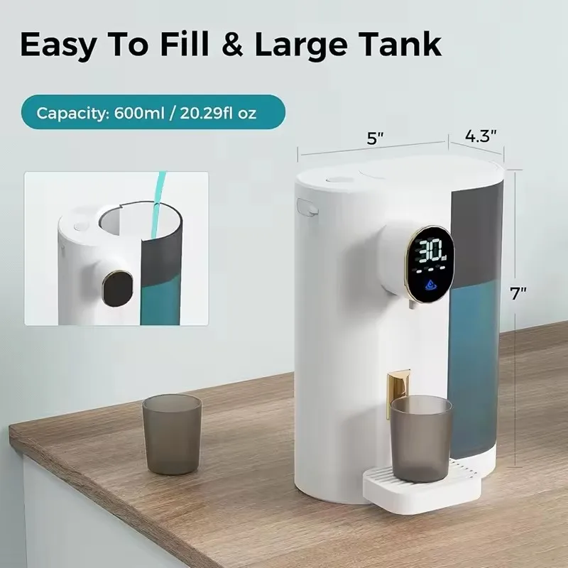 Automatic Mouthwash Dispenser For Bathroom With 2 Cups 4 Levels And LED Screen Electric Smart Mouthwash Dispenser