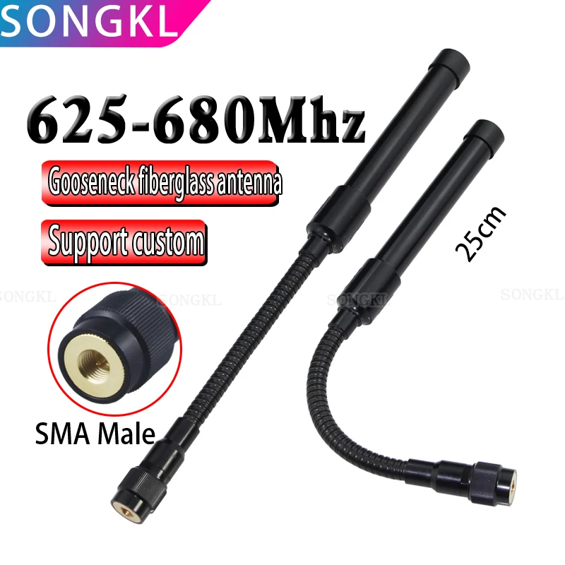 

LORA module Wireless data transmission High gain omnidirectional FRP 433antenna 625-680mhz Gooseneck waterproof antenna flexible