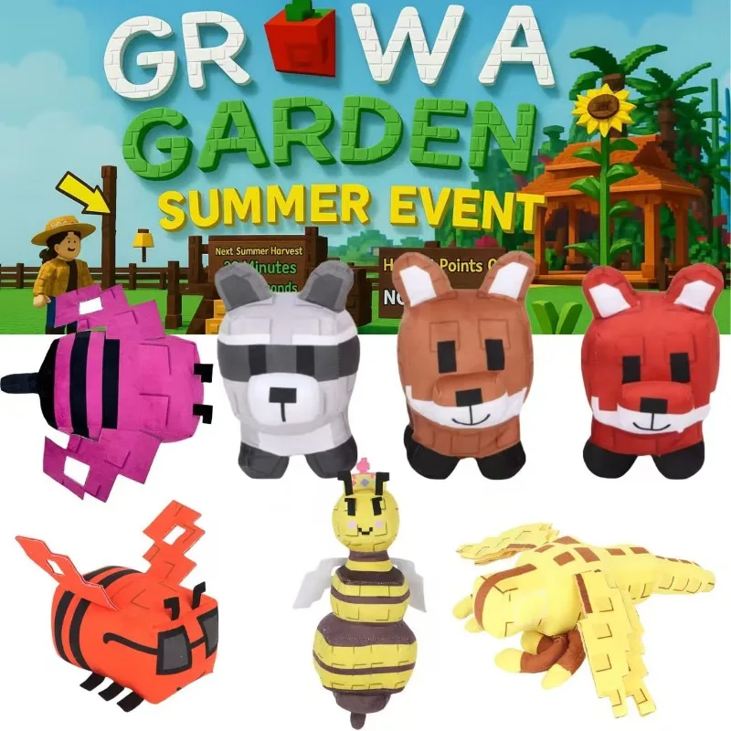 만화 장난감 TreasuringU Grow Garden 늑대 플러시 장난감 게임 너구리 여우 플러시 인형 베개 플러시 Brinquedos 생일 선물