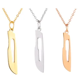 Scalpel Shape Pendant Necklace Women Men Link Chain Medical Fashion Jewelry for Nurse/Doctor/Intern Great Chemistry Jewelry Gift