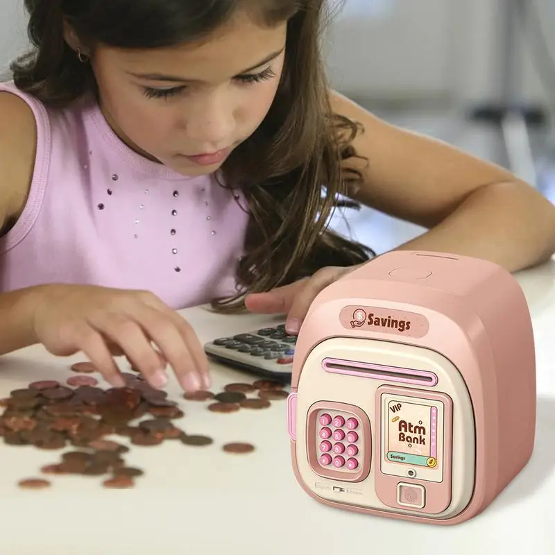 ATM Bank For Kids Electronic Kids Money Bank With Password Lock Large Coin Counting Bank Cute Tabletop Bank Toy Saving Money Jar