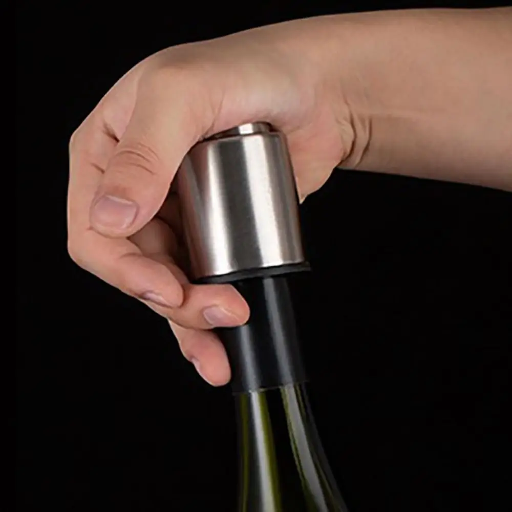 

Вакуумные пробки для вина из нержавеющей стали с мерной шкалой, нажимные, серебристые, многоразовые, для сохранения свежести вина, для кухни