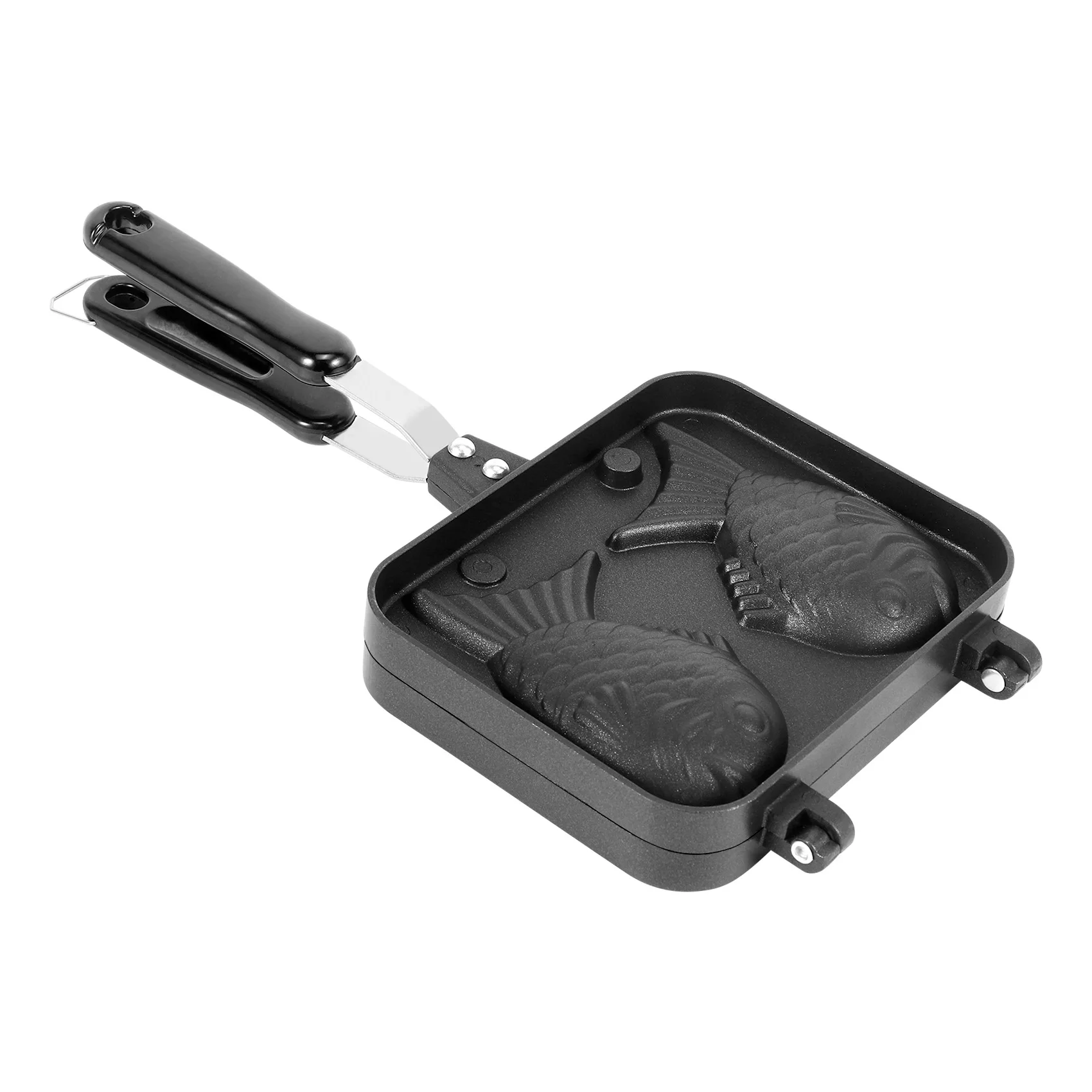 

Taiyaki Shaped Hot Dessert Waffle Cake Maker Pan Japanese Pancake Double Pan Fry Pan