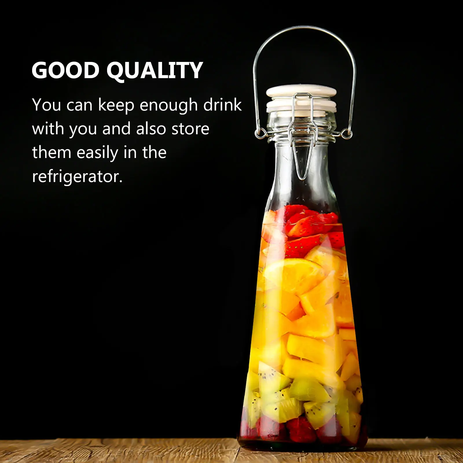 2Pcs Food Grade Thick Glass Bottle Set Impact Resistant Temperature Stable for Juice Milk Beer Water Yogurt Storage Home Cafe