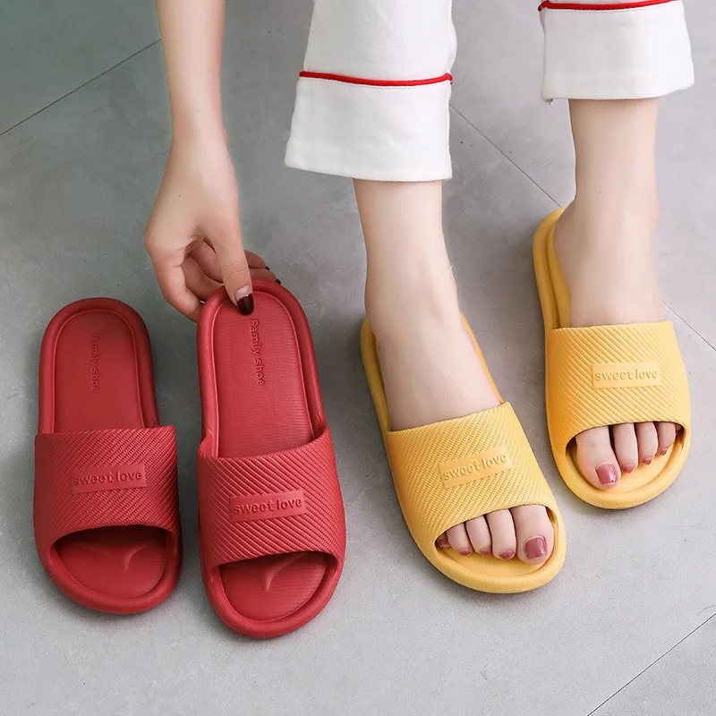 New Summer Bathroom Slippers Men Women Non-slip Fashion Slides Indoor House EVA Slippers Woman Couples at Home Happy Flops LX021