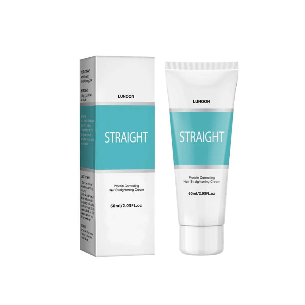 Protein Hair Straightening Cream 60ml Salon-Level Frizz Control & Damage Repair for All Hair Types, Sustainable Straight Effect
