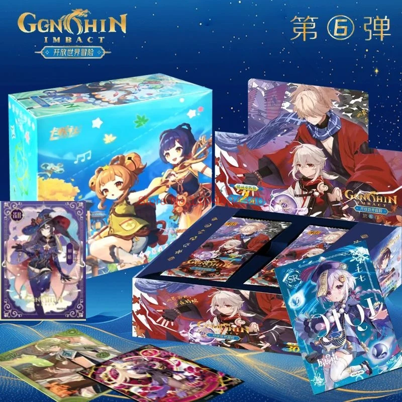 Mika Card Genshin Impact Open World Adventure Cards 6st Classic Collection Card Gifts Packaging Luxury Card Box Adult Gifts