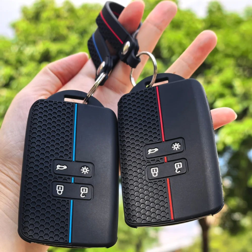 Silicone Keychain key cover for dacia Duster logan 3 jogger sandero for Renault Clio 5 Megane 4 Zoe Kadjar Captur Arkana Koleos